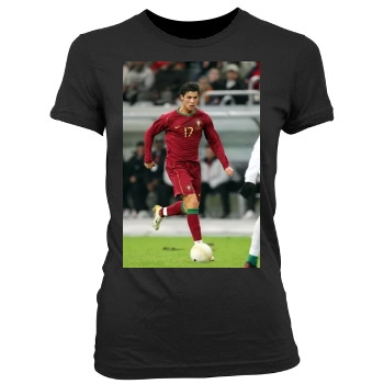 Portugal National football team Women's Junior Cut Crewneck T-Shirt