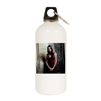 Amy Acker White Water Bottle With Carabiner