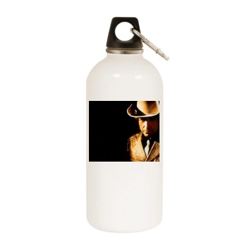 Bob Dylan White Water Bottle With Carabiner