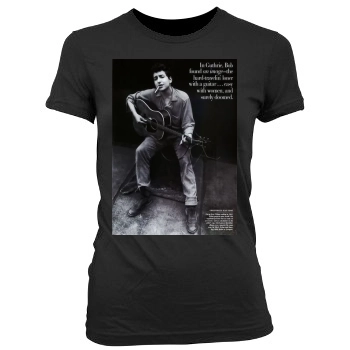 Bob Dylan Women's Junior Cut Crewneck T-Shirt