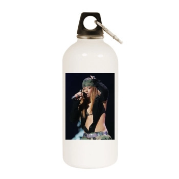 Ciara White Water Bottle With Carabiner