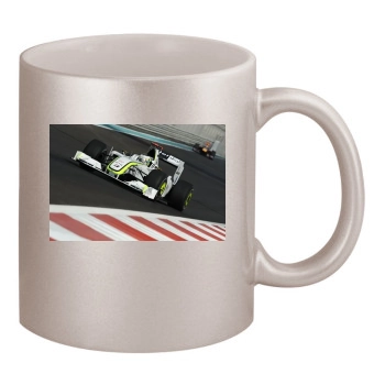 F1 11oz Metallic Silver Mug