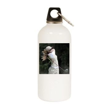Paula Creamer White Water Bottle With Carabiner