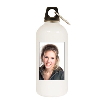 Lorie White Water Bottle With Carabiner