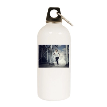 Luke Evans White Water Bottle With Carabiner