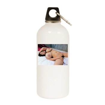 Fuko White Water Bottle With Carabiner