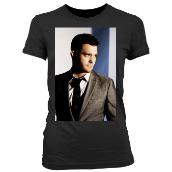 Michael Buble Women's Junior Cut Crewneck T-Shirt