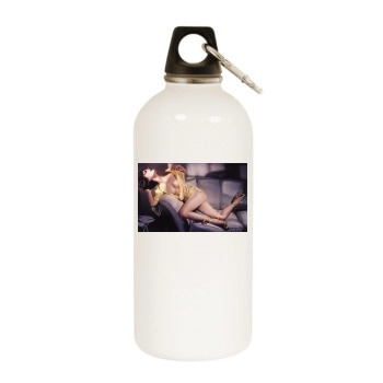 Shalom Harlow White Water Bottle With Carabiner