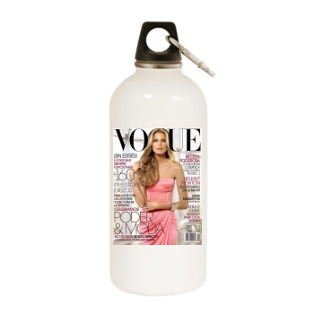 Vogue White Water Bottle With Carabiner
