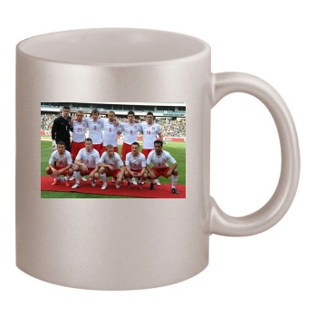 Poland National football team 11oz Metallic Silver Mug