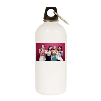 BlackPink White Water Bottle With Carabiner