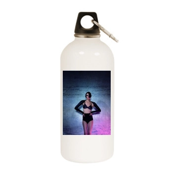 Shalom Harlow White Water Bottle With Carabiner