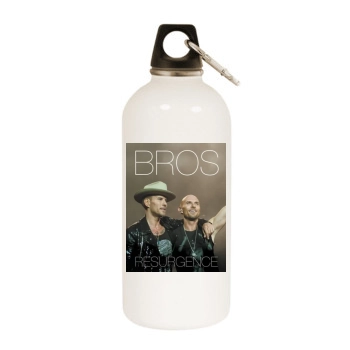 Bros White Water Bottle With Carabiner